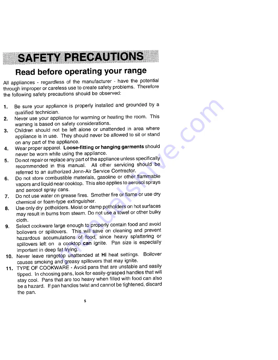 Jenn-Air SDV48600P Use And Care Manual Download Page 5