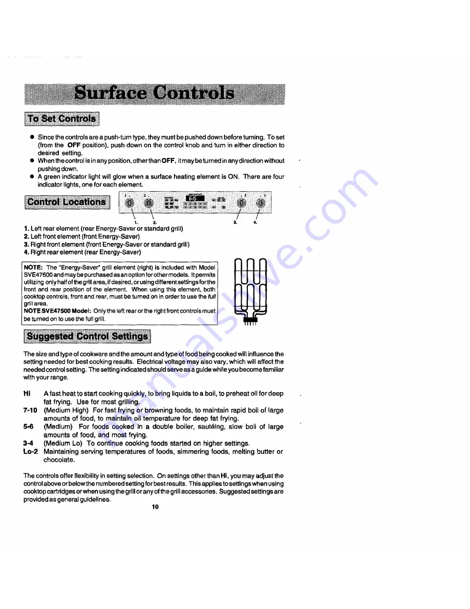 Jenn-Air SVE47500 Use And Care Manual Download Page 10