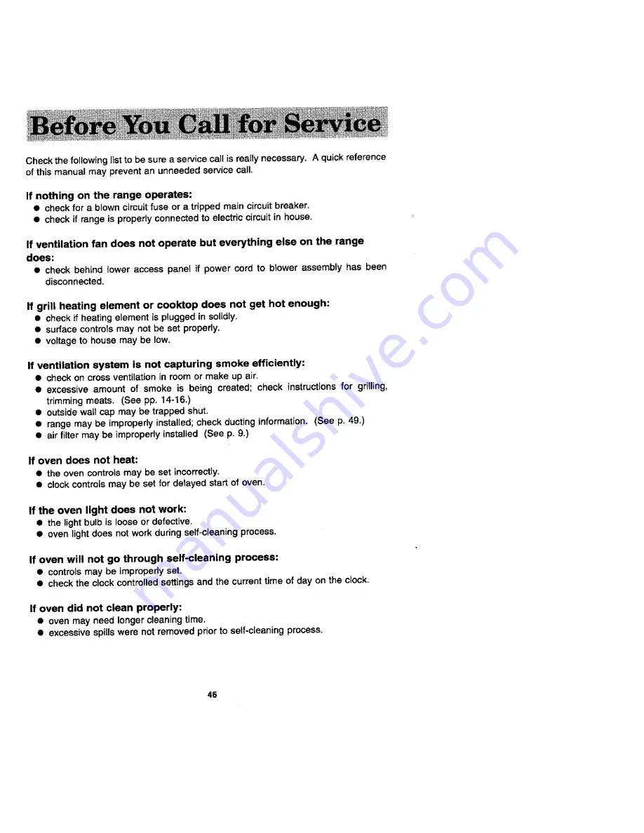 Jenn-Air SVE47500 Use And Care Manual Download Page 46