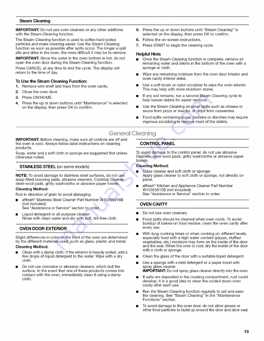 Jenn-Air W10419852A Use & Care Manual Download Page 19