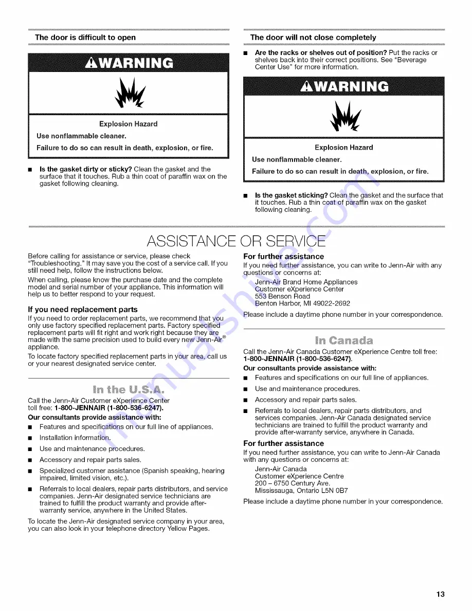 Jenn-Air W10549547A Use & Care Manual Download Page 13