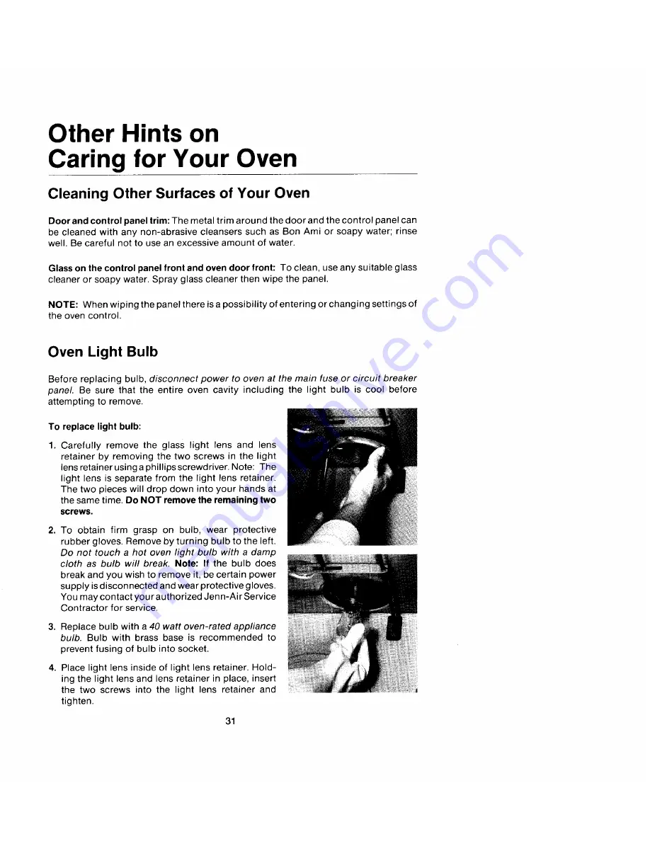 Jenn-Air W188 Use And Care Manual Download Page 31