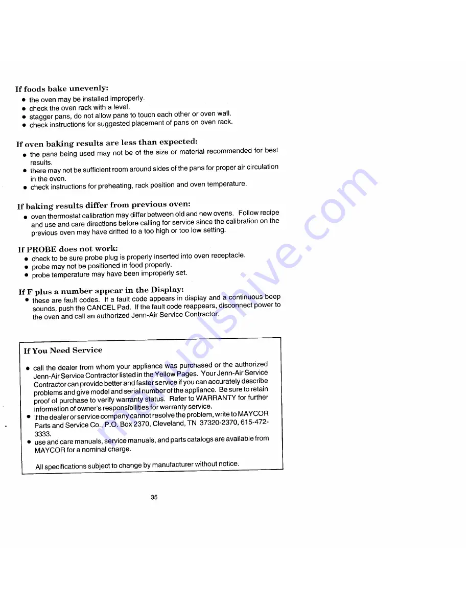 Jenn-Air W2780 Use And Care Manual Download Page 33