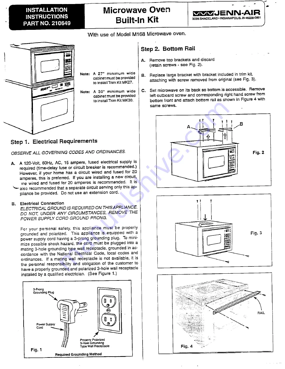 Jenn-Air WM27160 Installation Instructions Download Page 2