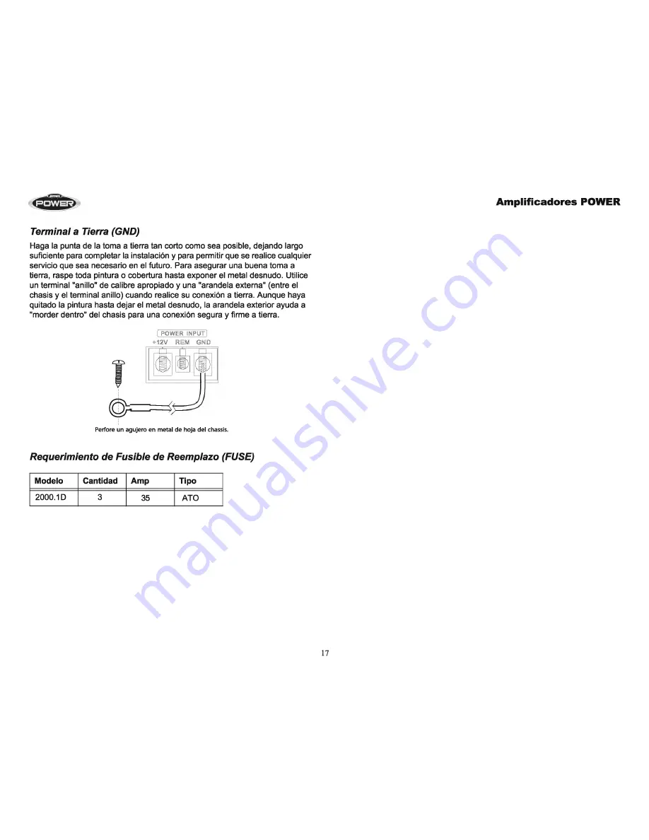 Jensen Audio Power 2000.1 D Installation & Operation Manual Download Page 20