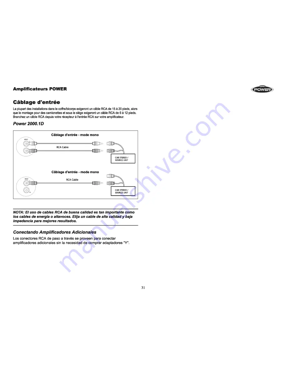 Jensen Audio Power 2000.1 D Installation & Operation Manual Download Page 35