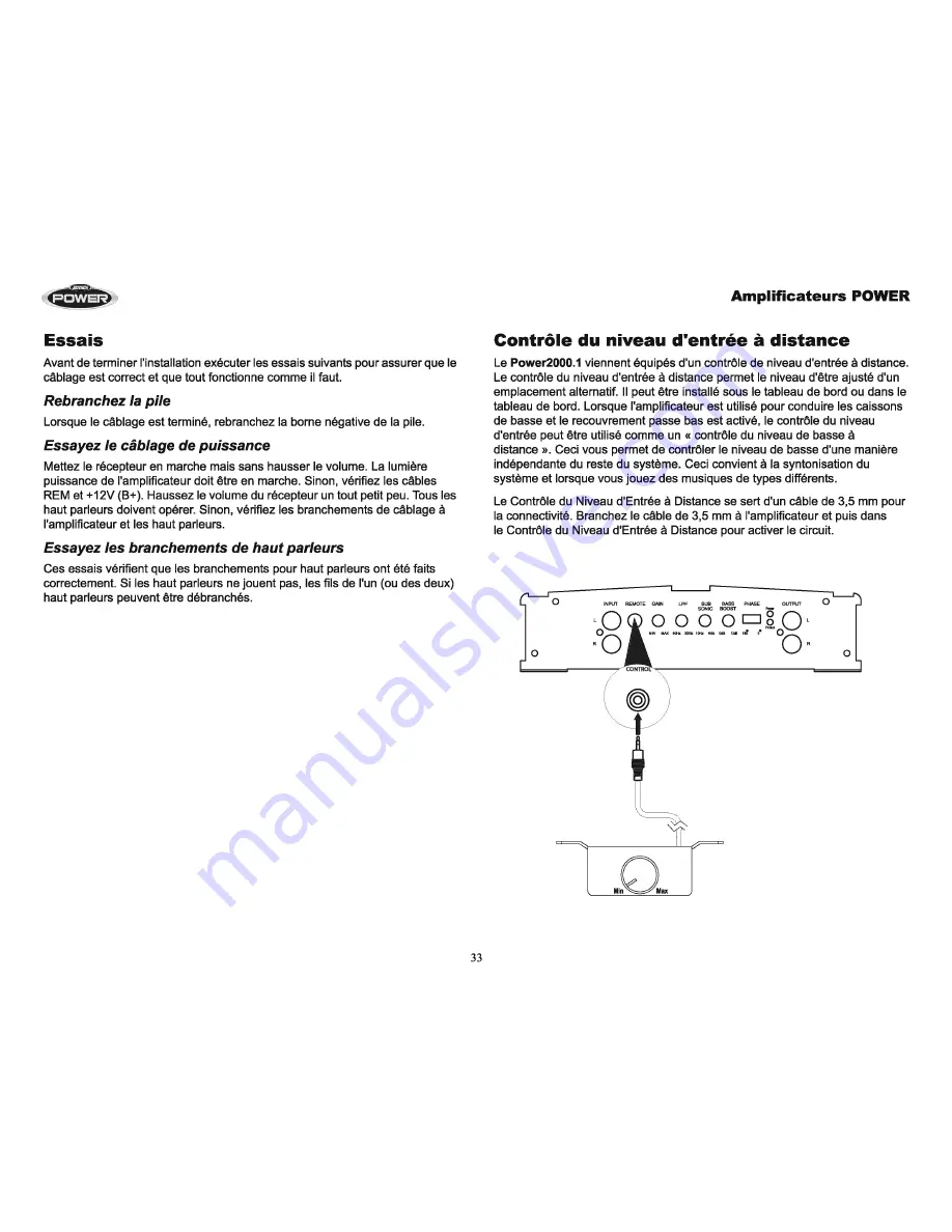 Jensen Audio Power 2000.1 D Installation & Operation Manual Download Page 37