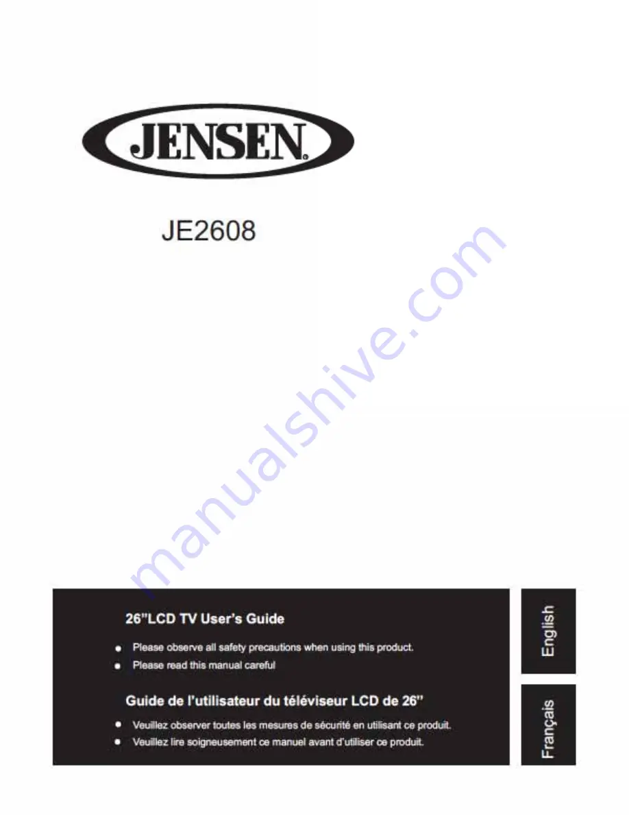 Jensen JE2608 User Manual Download Page 1