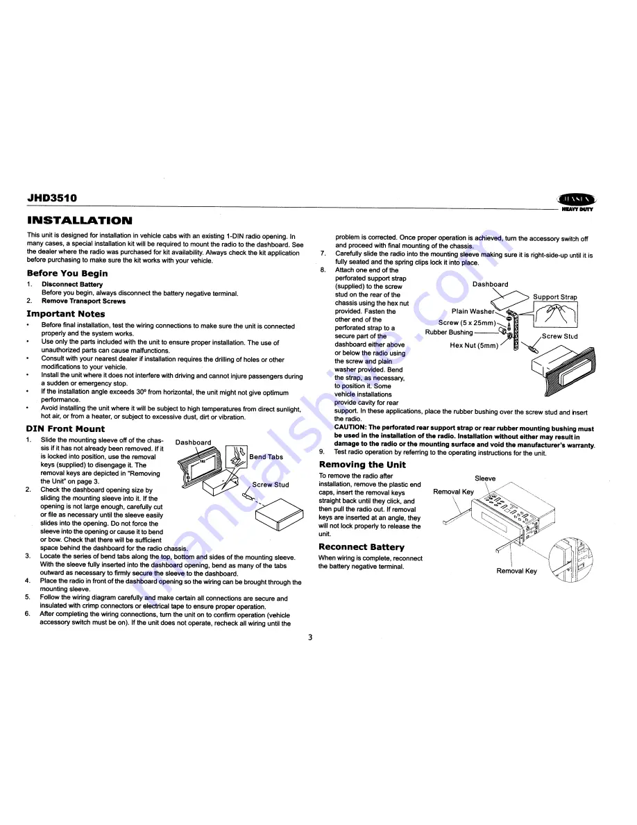 Jensen JHD3510 - Heavy Duty CD Receiver Скачать руководство пользователя страница 5