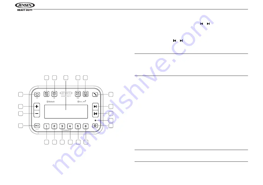 Jensen JHD962BT Installation And Operation Manual Download Page 30