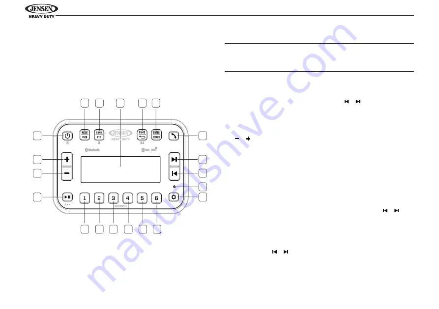 Jensen JHD962BT Installation And Operation Manual Download Page 34