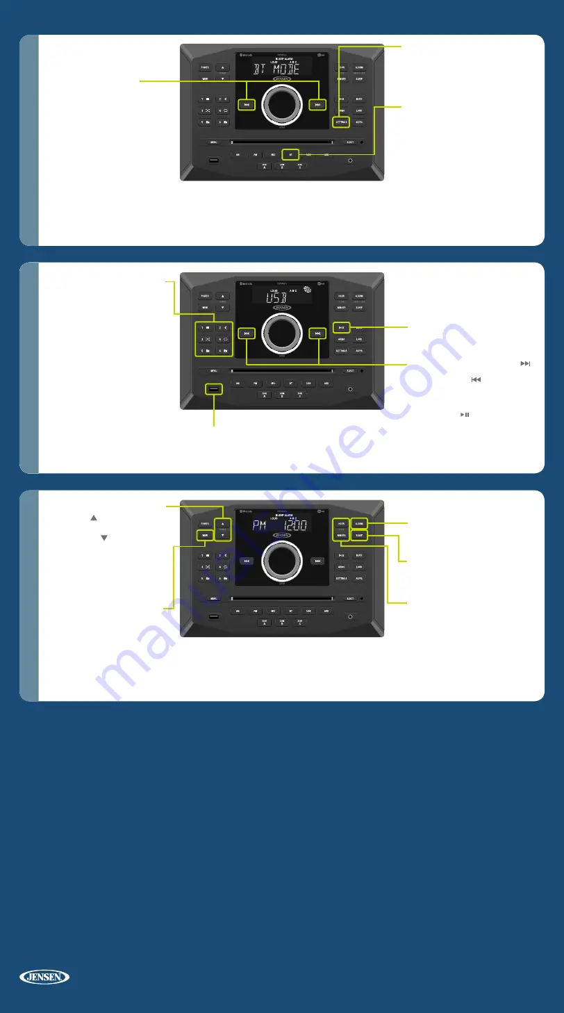 Jensen JWM62A Quick Reference Manual Download Page 2