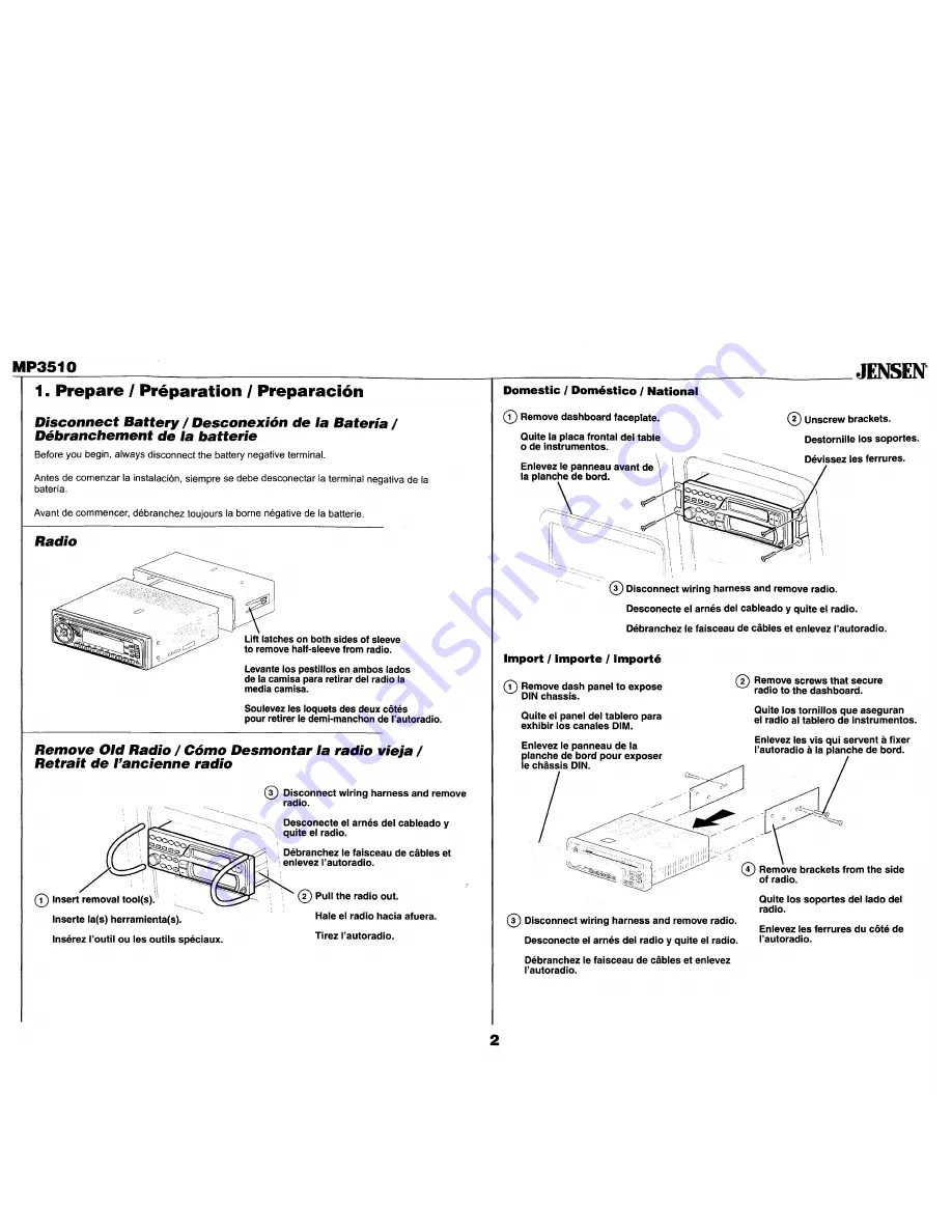 Jensen MP3510 Скачать руководство пользователя страница 2