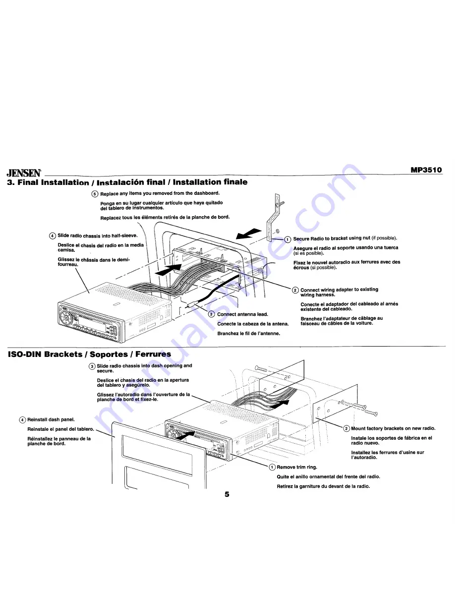 Jensen MP3510 Скачать руководство пользователя страница 5