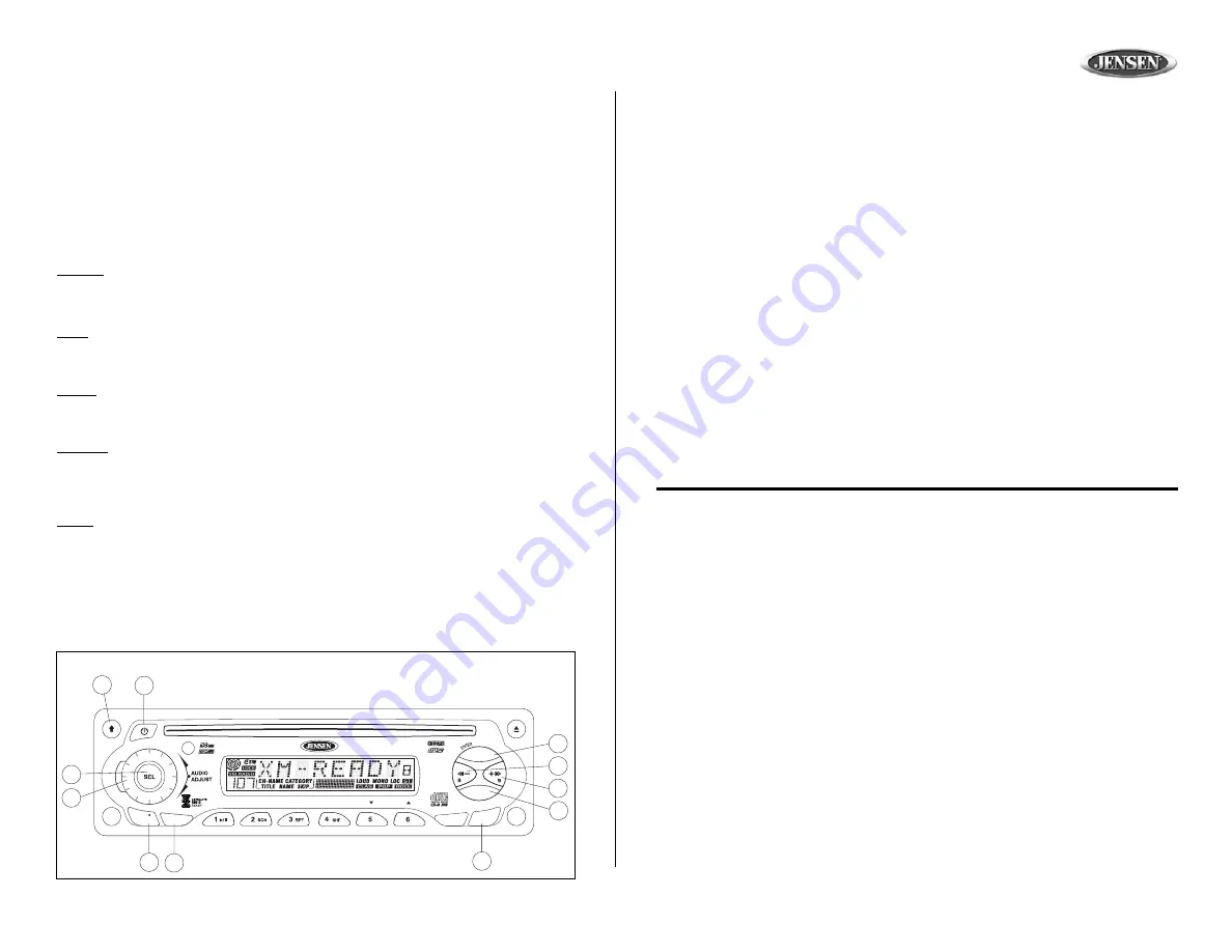 Jensen MP5720XM Owner'S Manual Download Page 7