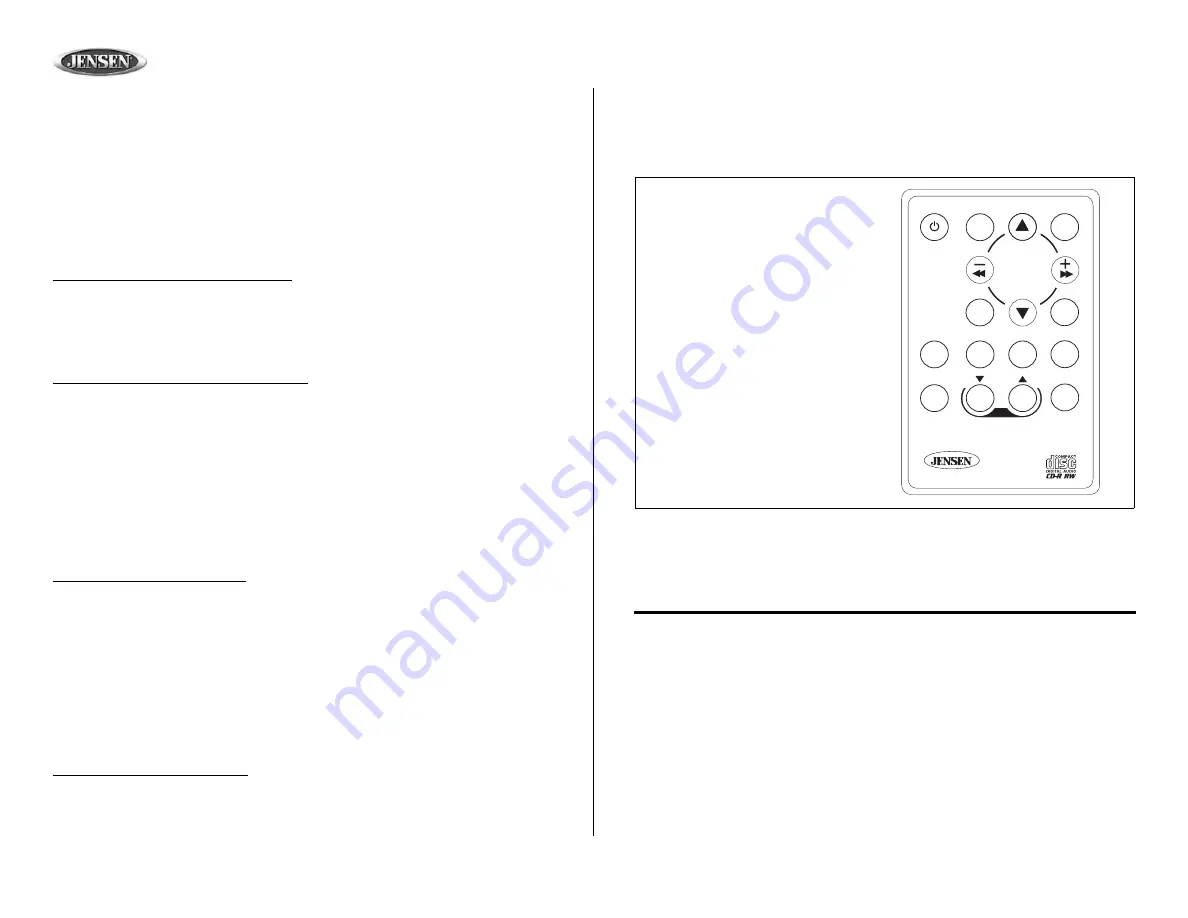 Jensen MP5720XM Owner'S Manual Download Page 18