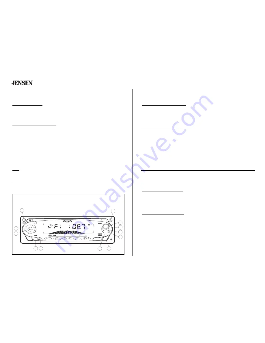 Jensen MP7720 - Radio / CD Owner'S Manual Download Page 6