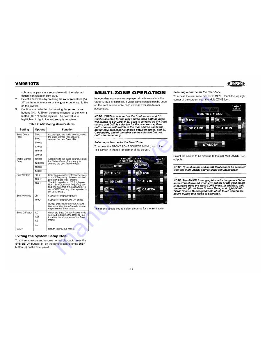 Jensen VM9510TS Operation Manual Download Page 15