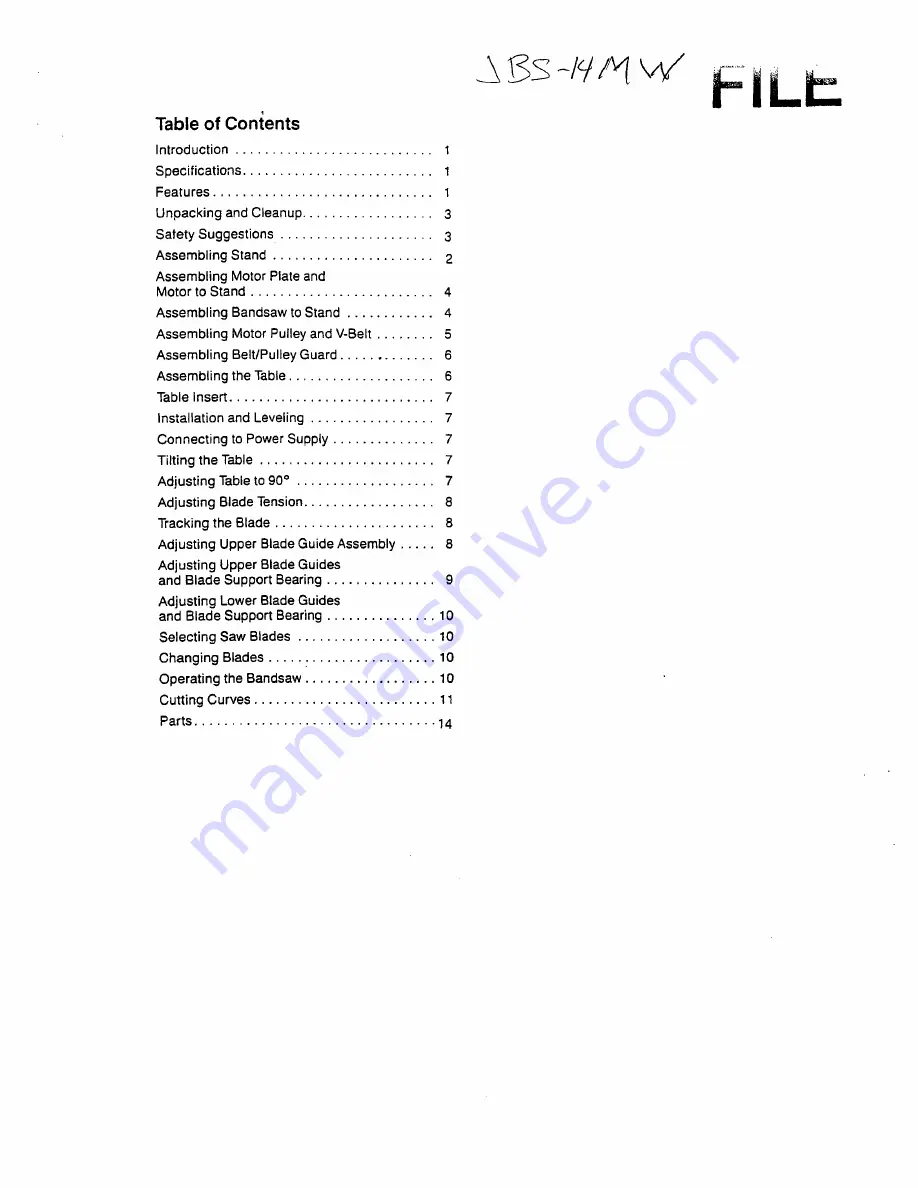 Jet JBS-14MW Operator'S Manual Download Page 2