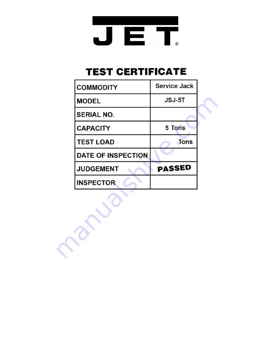 Jet JSJ-10T Operating Instructions And Parts Manual Download Page 15