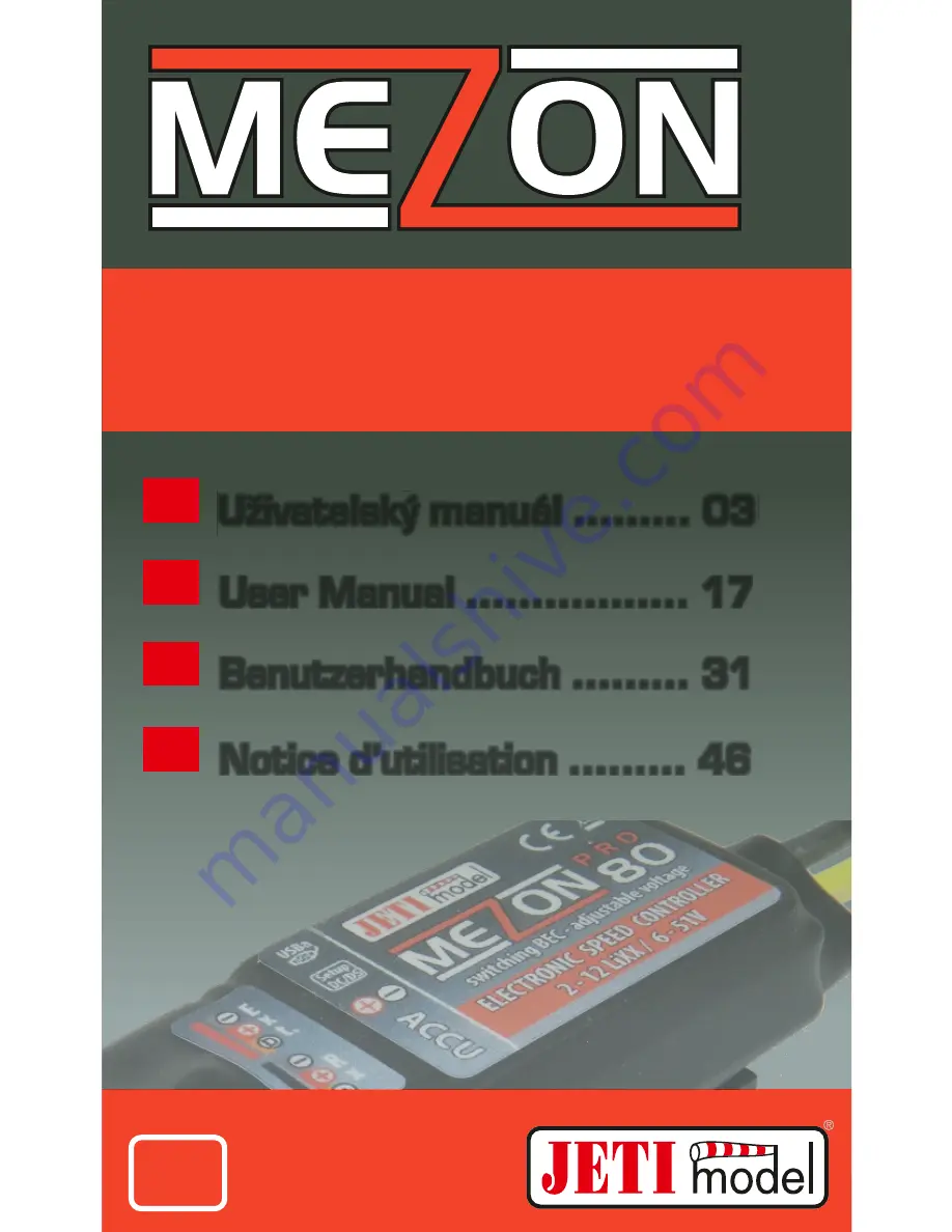 JETI model Mezon Pro User Manual Download Page 1