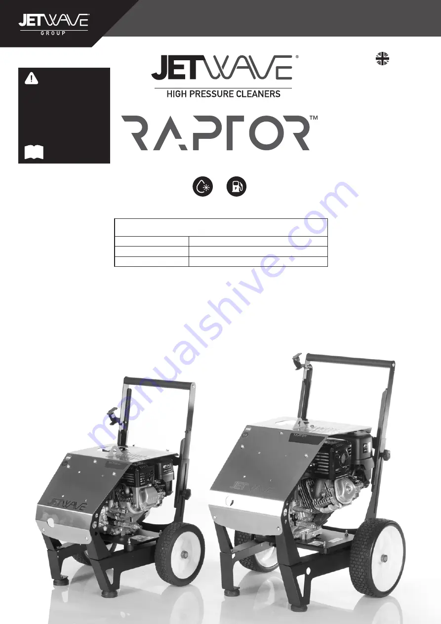 Jetwave Raptor Manual Download Page 1