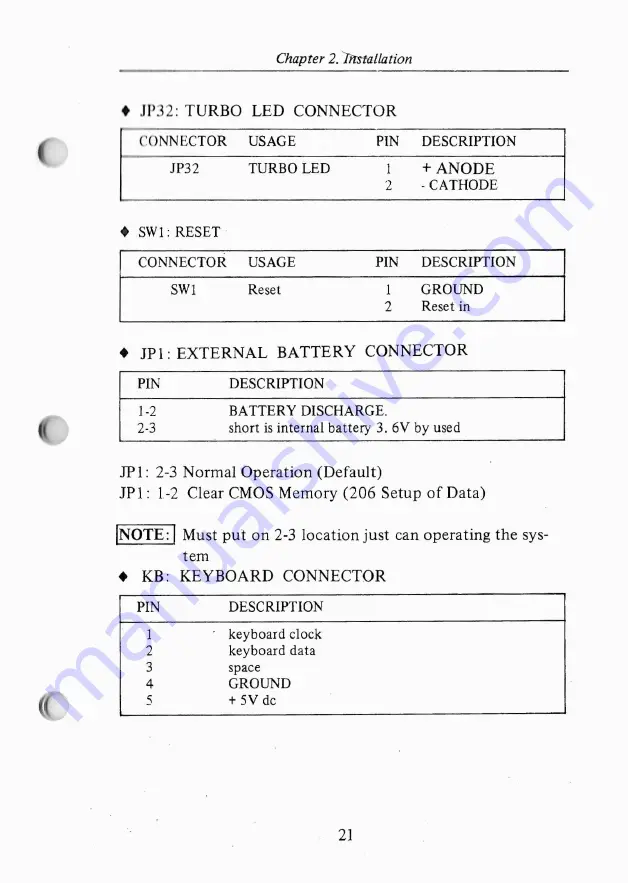 JETWAY OPTI-495SX 3/486WB User Manual Download Page 23