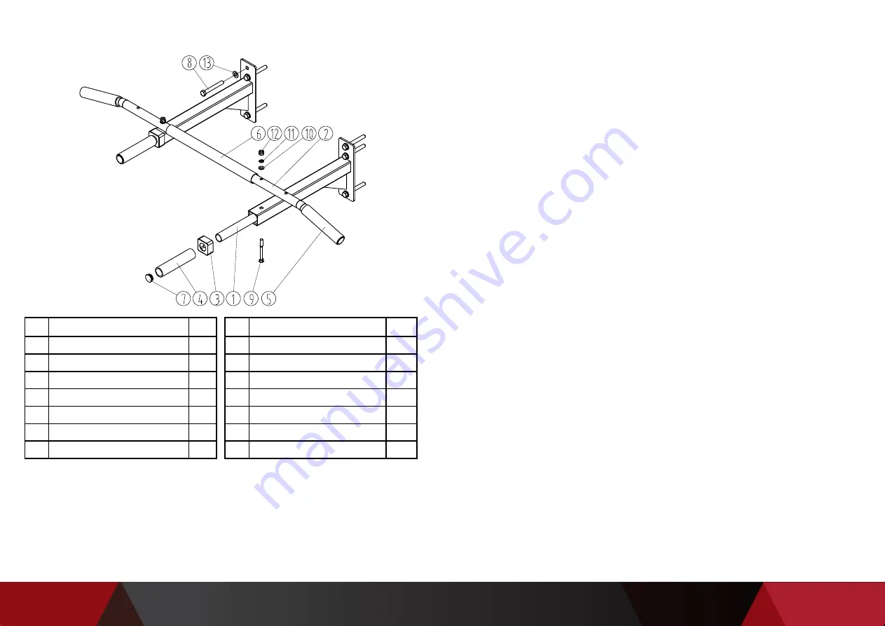 JFIT Wall Mount Chin-Up Bar Assembly Manual Download Page 2