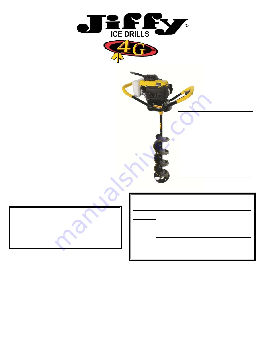 Jiffy 4G LITE Operating Manual/Parts Manual Download Page 1