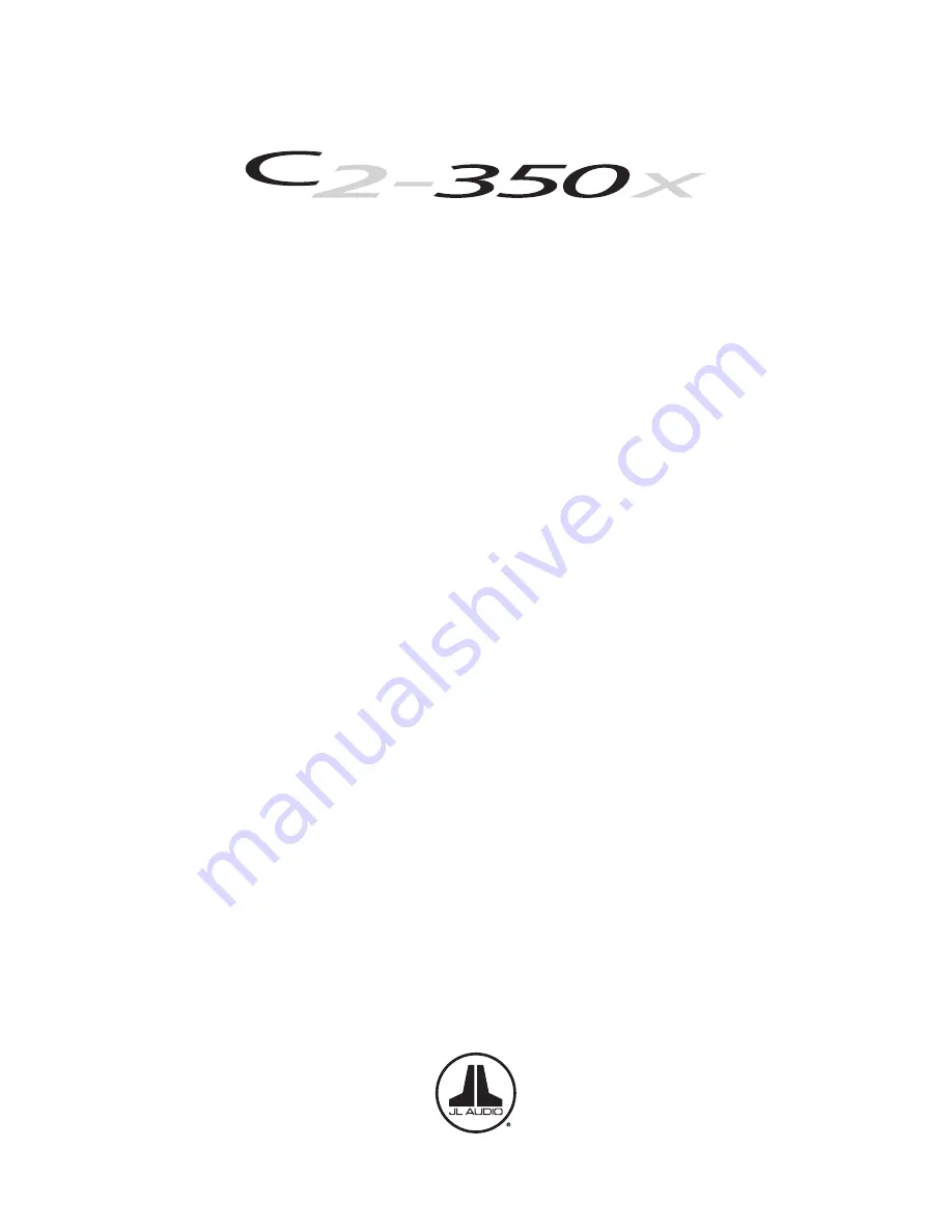 JL Audio C2-350x Owner'S Manual Download Page 1