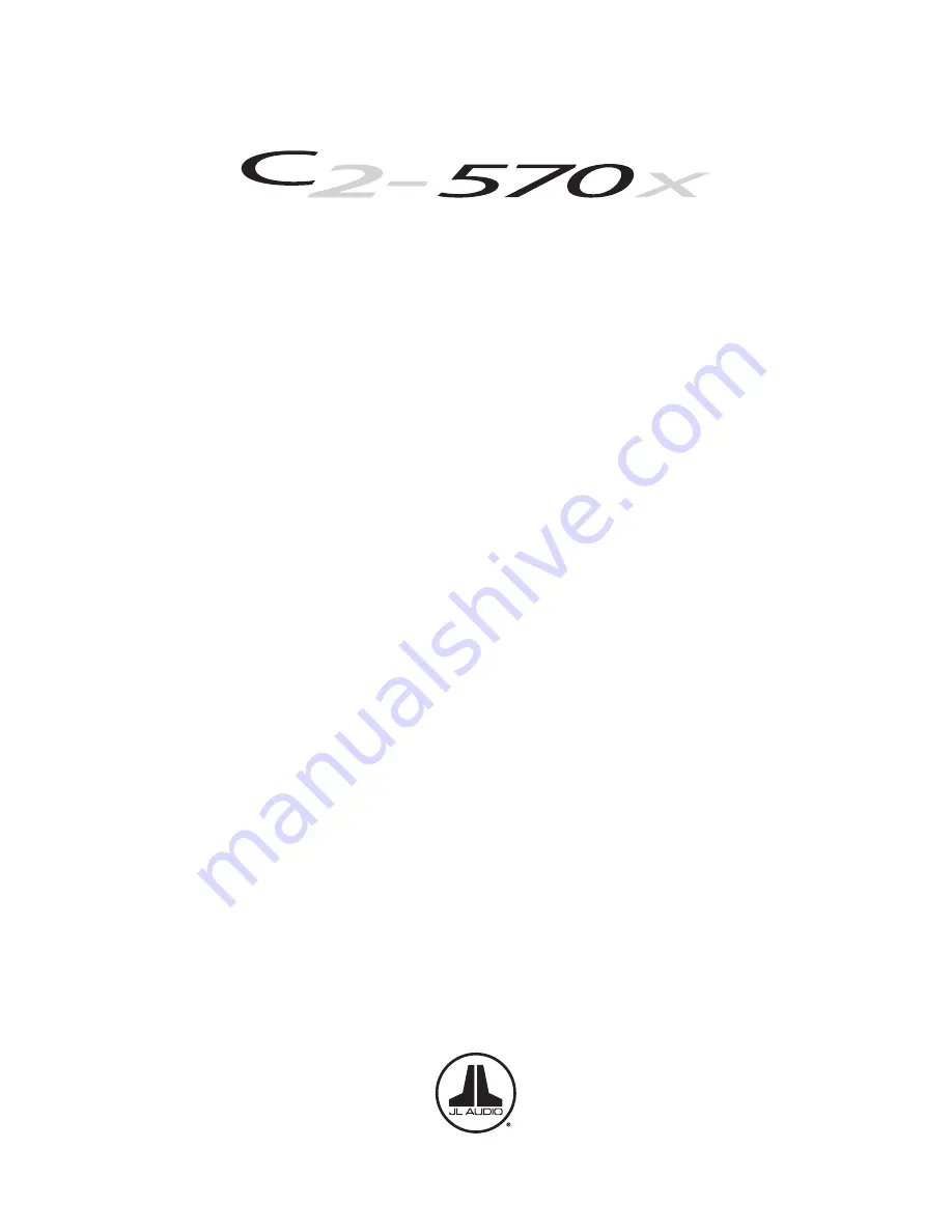 JL Audio C2-570x Owner'S Manual Download Page 1