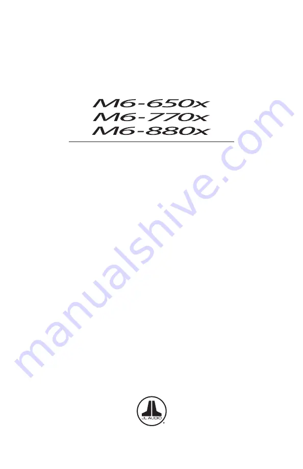 JL Audio M6-650X Owner'S Manual Download Page 1