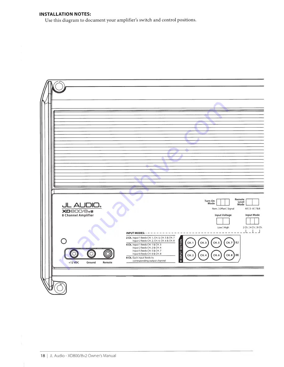 JL Audio XD 800/8v2 Скачать руководство пользователя страница 18