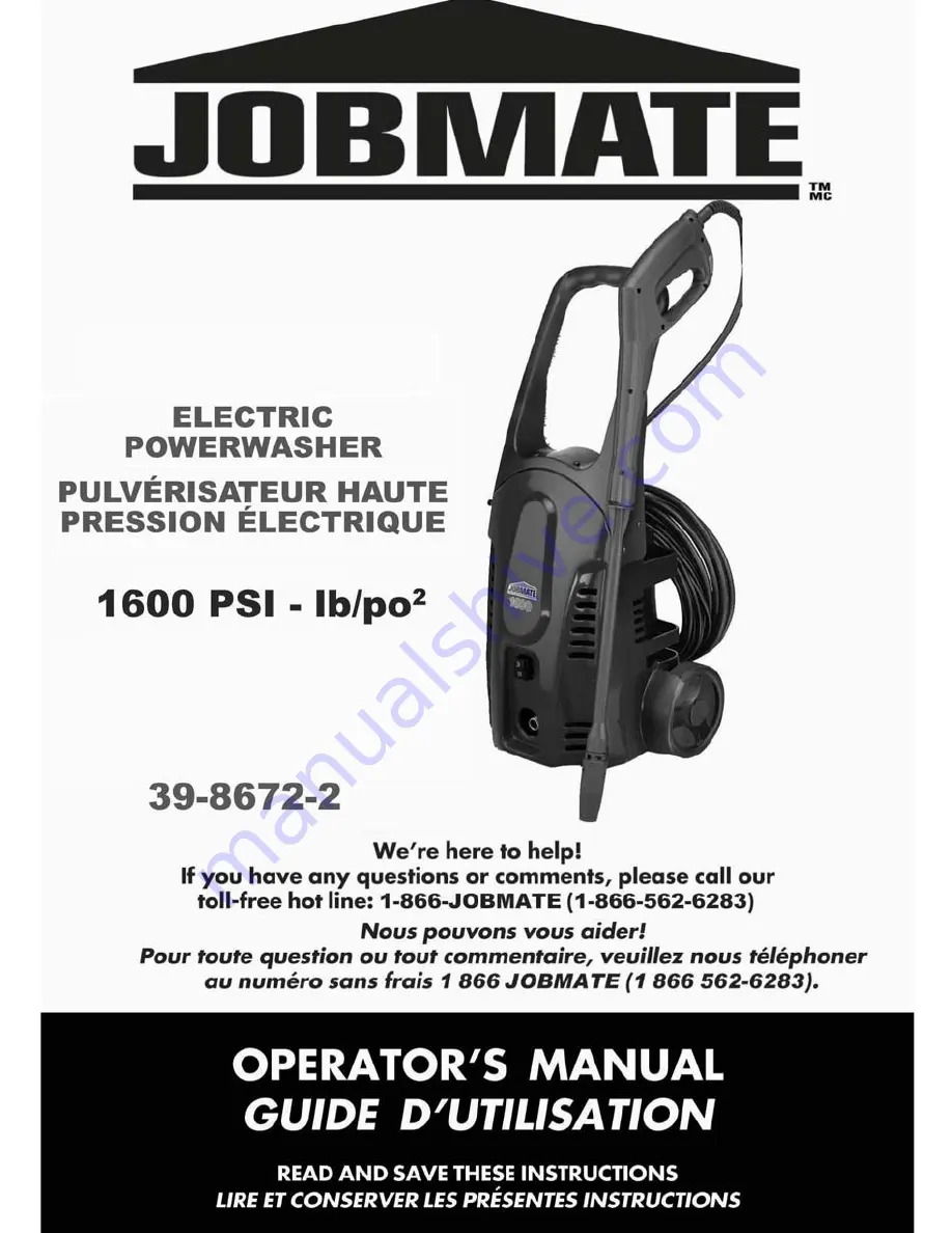 jobmate 39-8672-2 Operator'S Manual Download Page 1