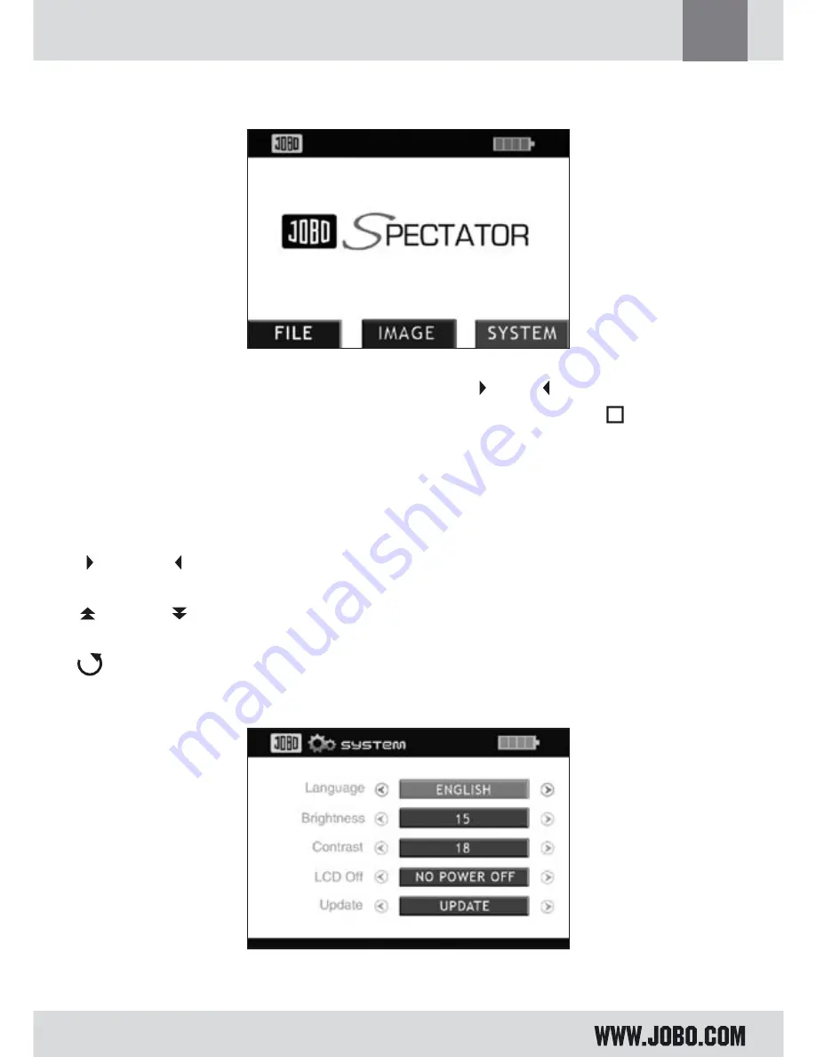 JOBO SPECTATOR Owner'S Manual Download Page 17