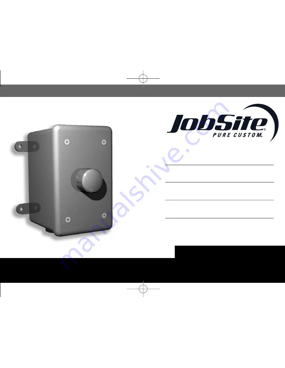 Jobsite V-12/AWE Installation & User Manual Download Page 1