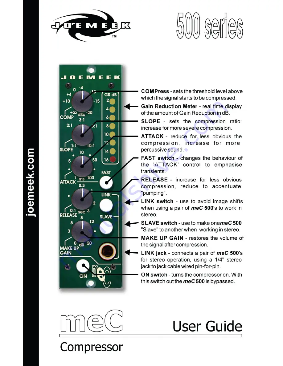 Joemeek meC 500 Series User Manual Download Page 1