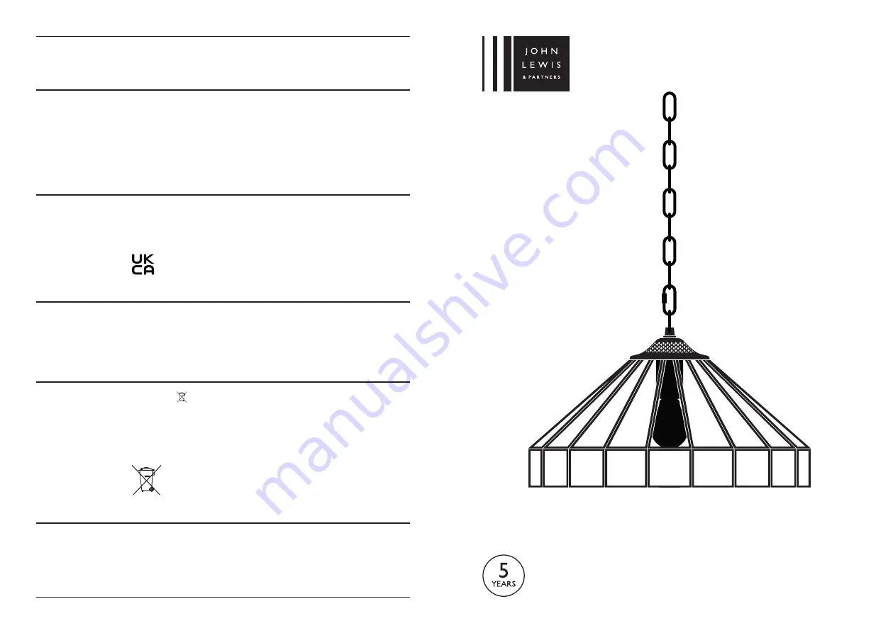 John Lewis LEXI PENDANT User Manual Download Page 1