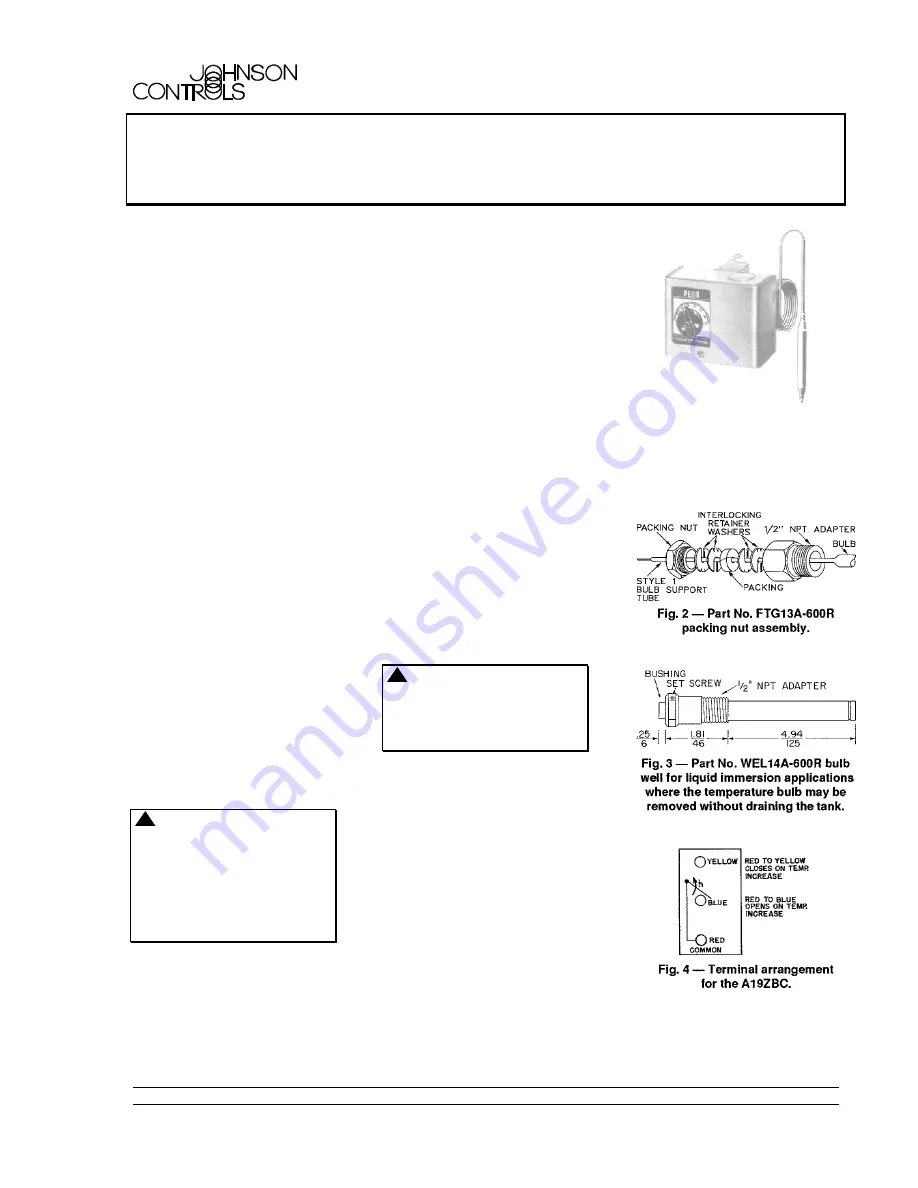 Johnson Controls A19ZBC Series Technical Bulletin Download Page 1