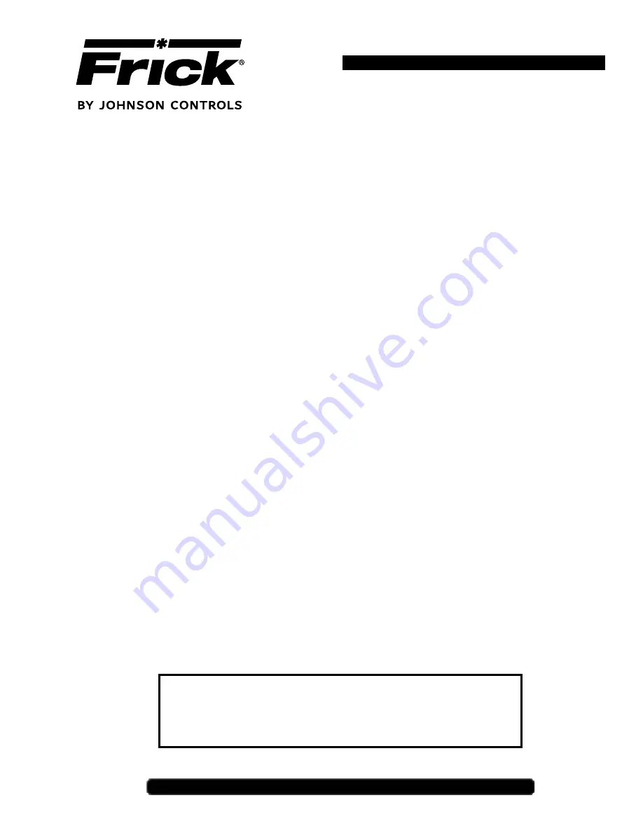 Johnson Controls Frick 1179 Скачать руководство пользователя страница 1