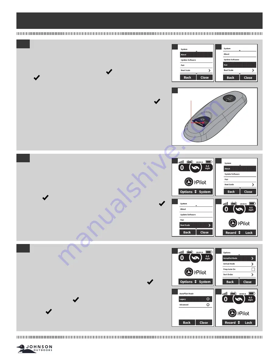 Johnson Old Town Sportsman iPilot Quick Start Manual Download Page 4