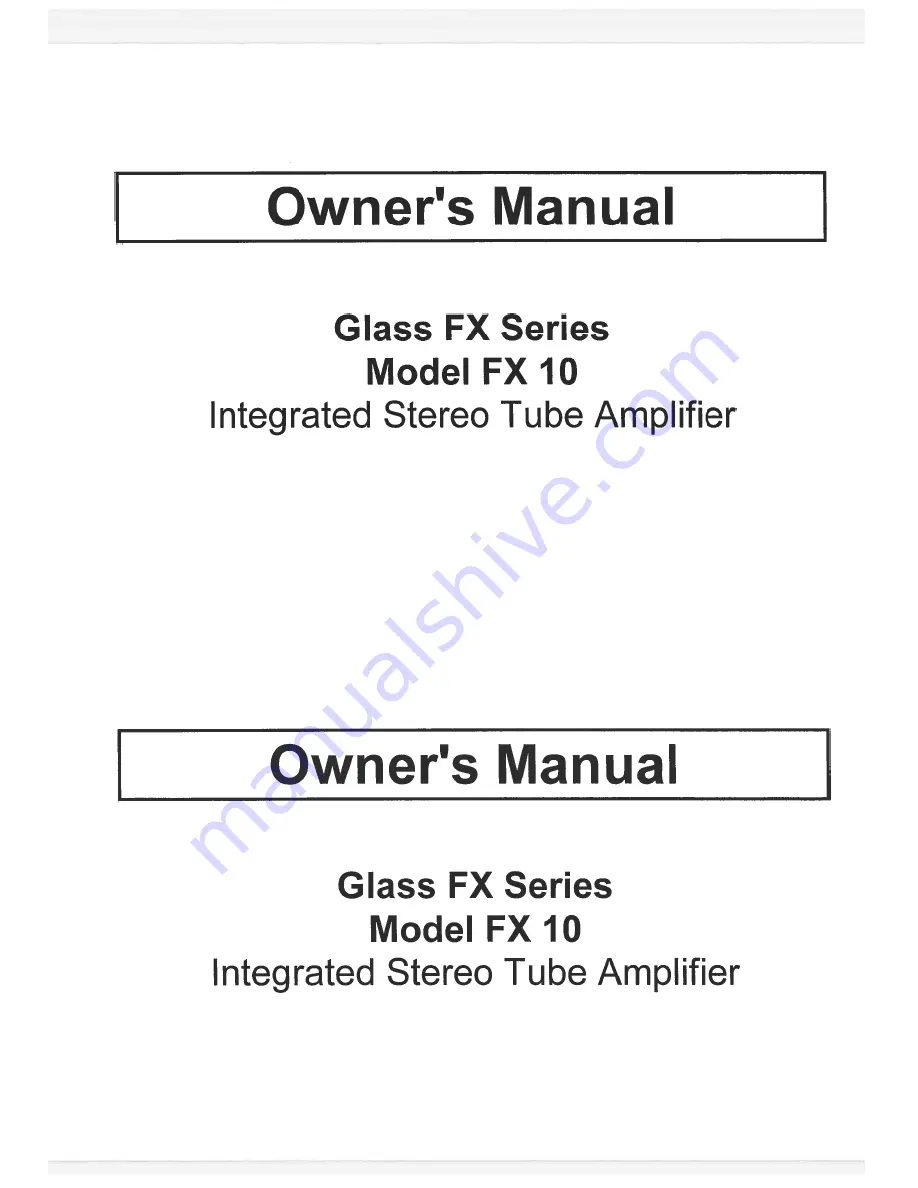 Jolida FX 10 Owner'S Manual Download Page 1