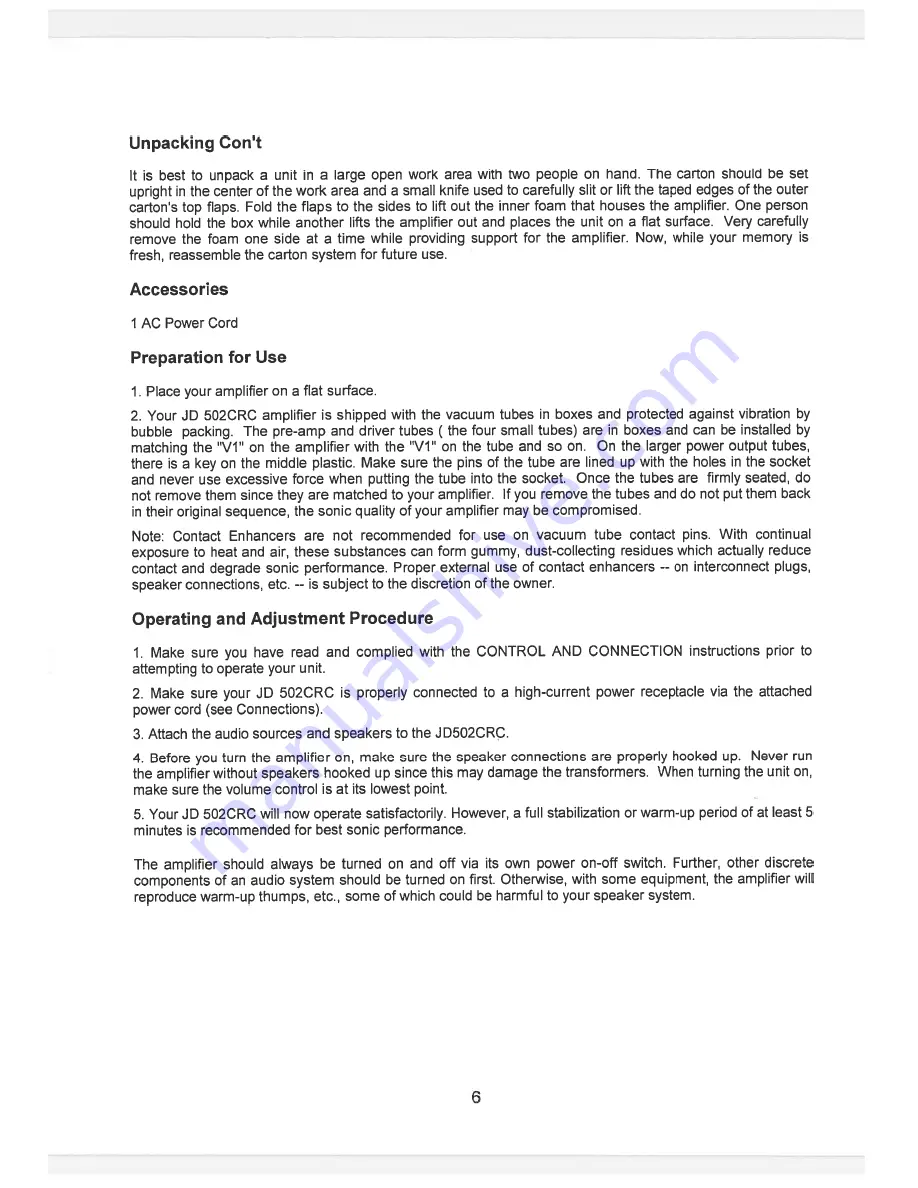 Jolida JD 502CRC Owner'S Manual Download Page 6