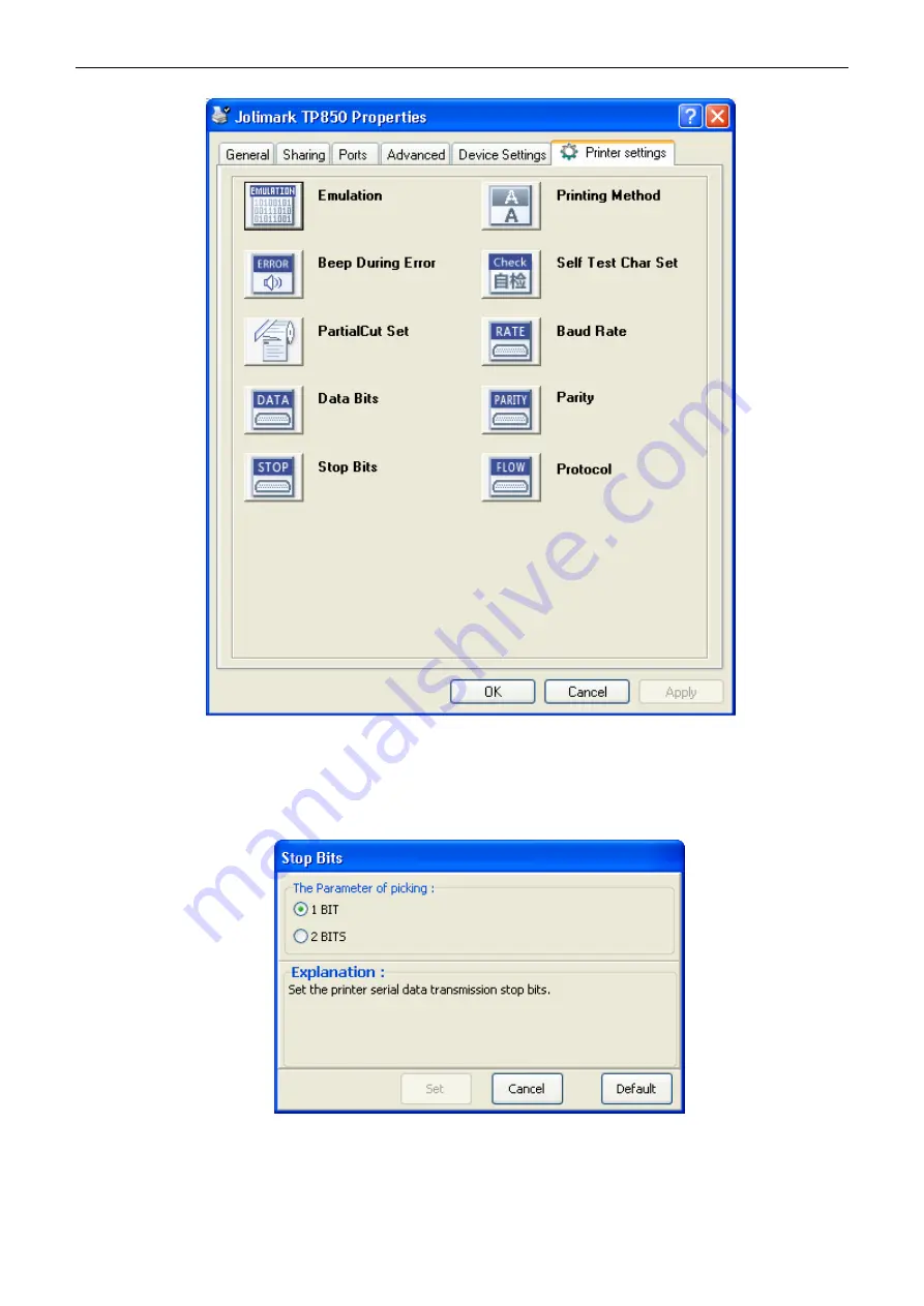 Jolimark TP850 Series User Manual Download Page 40