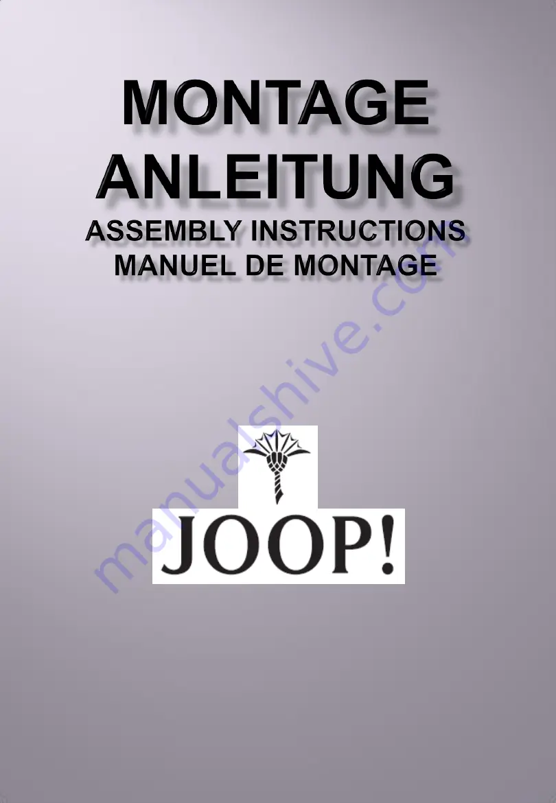 JOOP! 29000 95 Assembly Instructions Manual Download Page 1