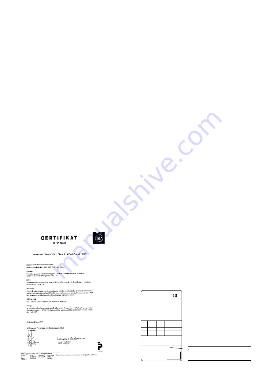 Jøtul C 150 FL Installation Instructions With Technical Data Download Page 7