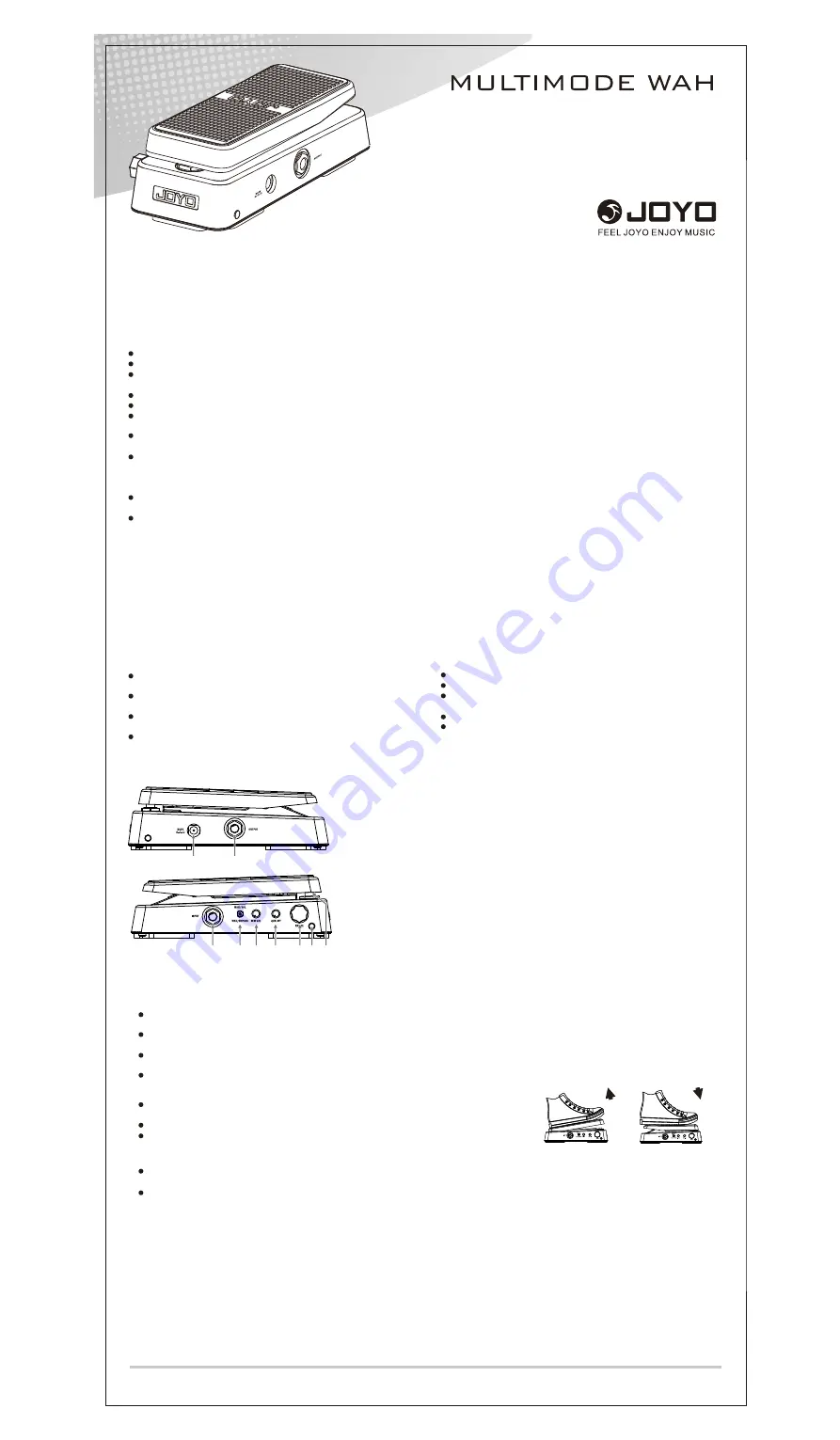 Joyo WAH-II Owner'S Manual Download Page 1