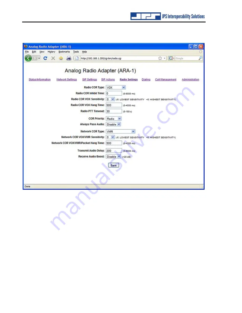 JPS ARA-1 Installation And Operation Manual Download Page 34