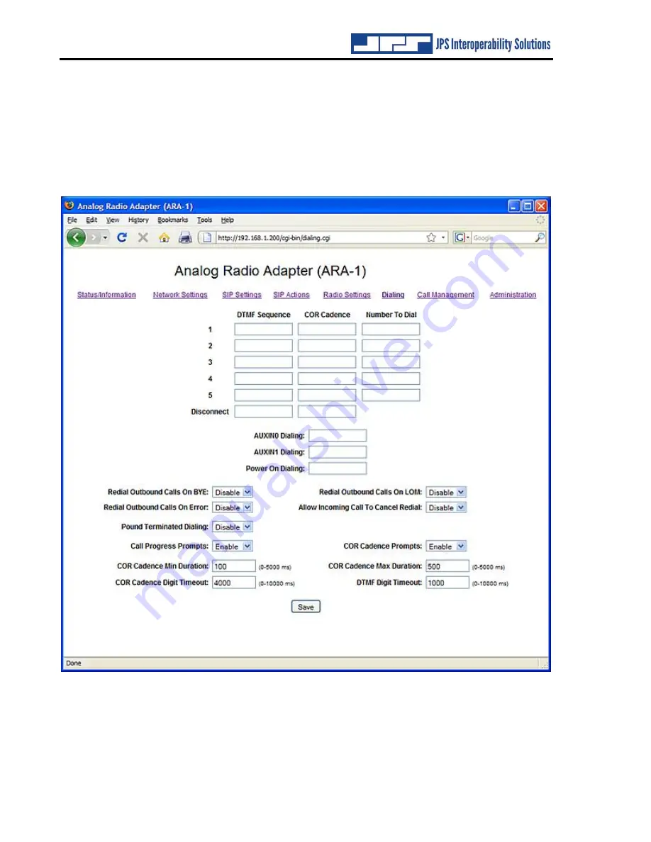 JPS ARA-1 Installation And Operation Manual Download Page 40