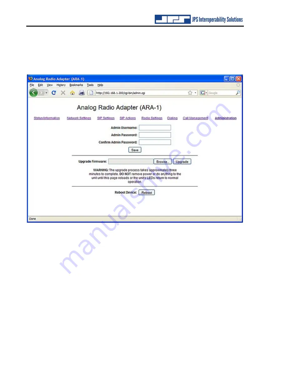 JPS ARA-1 Installation And Operation Manual Download Page 46